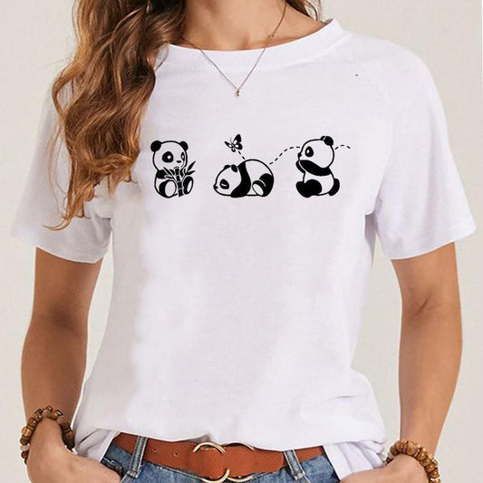 Women's Fashionable Simple Printed Short-sleeved T-shirt