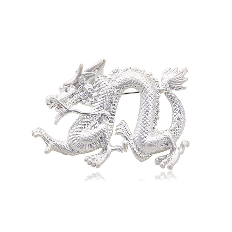 Retro Oil Dripping Cartoon Flying Dragon Shape Brooch For Men