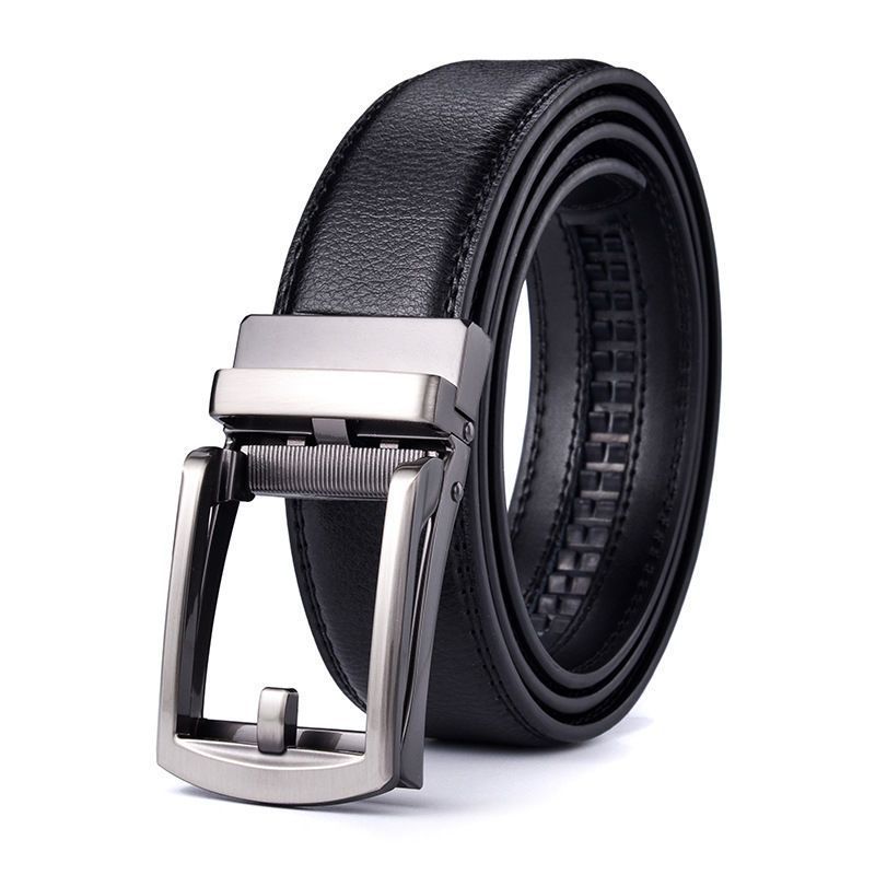 Men's Two-layer Cowhide Business Automatic Buckle Belt