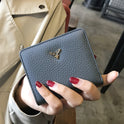 Leather Small Folding Women's Short Ultra-thin Mini Coin Purse Korean Fashion Wallet