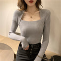 Women's Long-sleeved Knitted Bottoming Shirt Trendy Fake Two Pieces