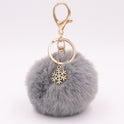 Christmas Snowflake Plush Key Chain Alloy Bag Pendant