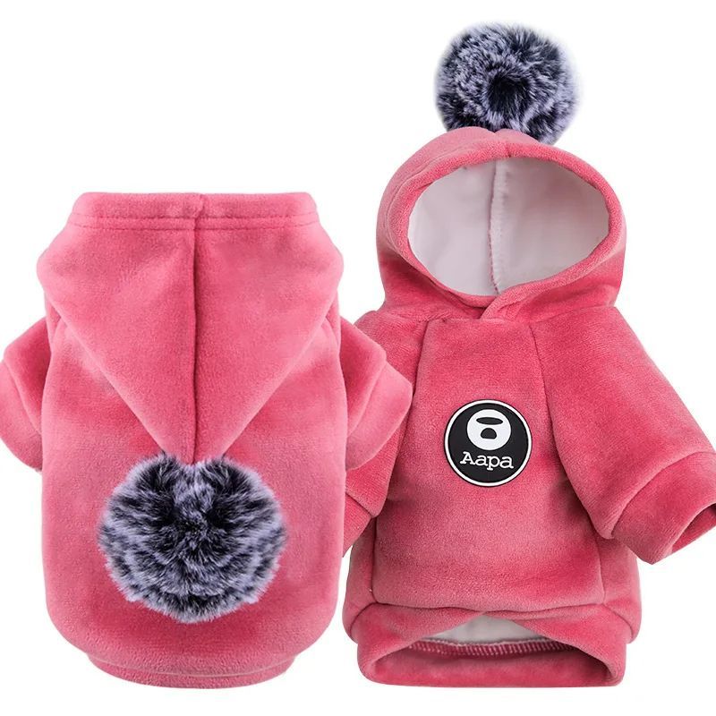 Pet Dog Cat Clothes Fleece Hooded Hairball Coat Jacket Winter Kitty Small Medium Dogs Cats Cool Pajamas Chihuahua