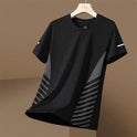 Ice Silk T-shirt Men's Round Neck Quick-drying Clothes Short Sleeve Thin Breathable