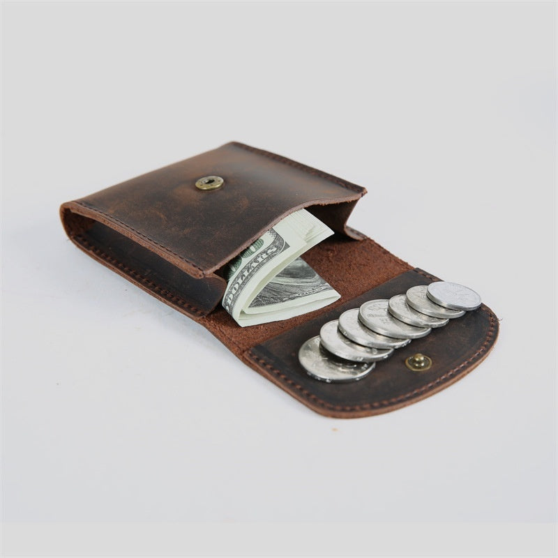 Retro Simple Cowhide Coin Change Mini Wallet