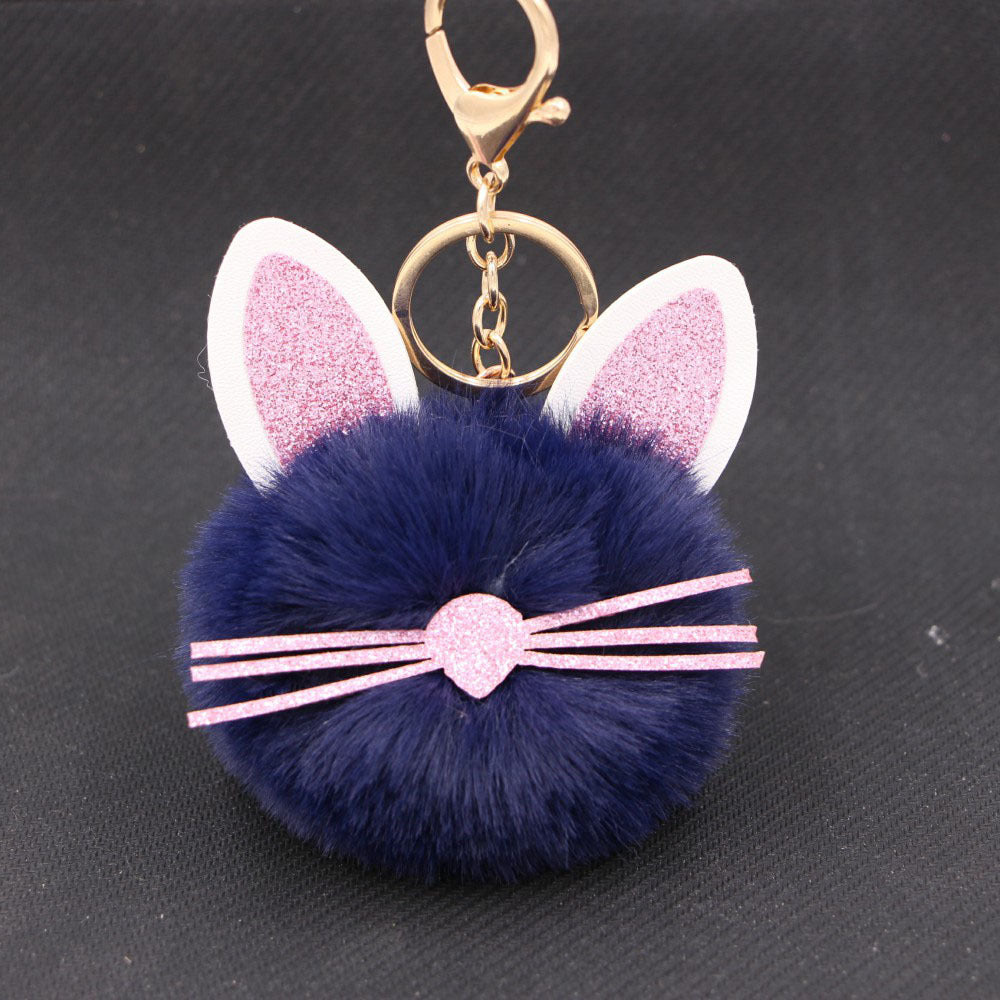 Personalized Ears Kitten Beard Plush Cute Keychain