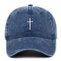 Cross Embroidered Peaked Cap Baseball Cap Letter Sun Hat