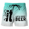 New Beach Style 3D Digital Color Printing Loose Shorts