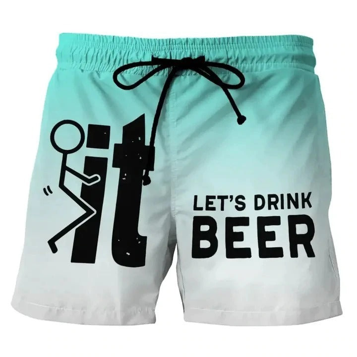 New Beach Style 3D Digital Color Printing Loose Shorts