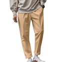 Men's Loose Comfortable Quick-drying Waist-tied Casual Business Pure Color Trousers