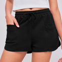 Fashion Simple Drawstring Strap Shorts Women