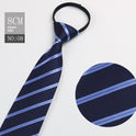 Black Men's Tie Striped Blue Business Tie Lazy Zip Tie In Stock Wholesale Pull Peels