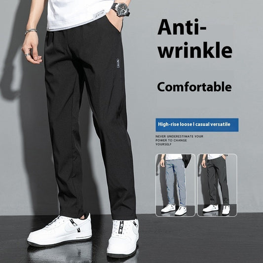 Summer Casual Men's Loose Thin Ice Silk Quick-dry Pants Transparent Pants