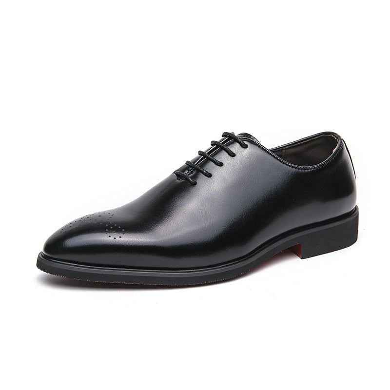 Casual Fashion Simple Lace-up Trendy Business Formal Wear Leather Shoes