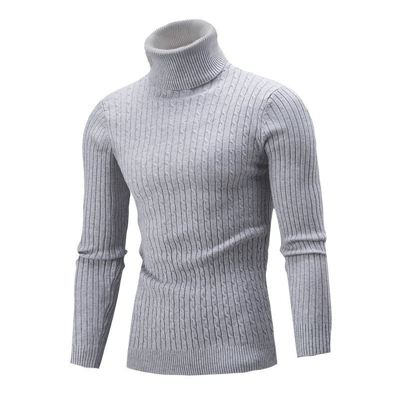 Men's Turtleneck Long Sleeve Sweater Casual Sweater Top