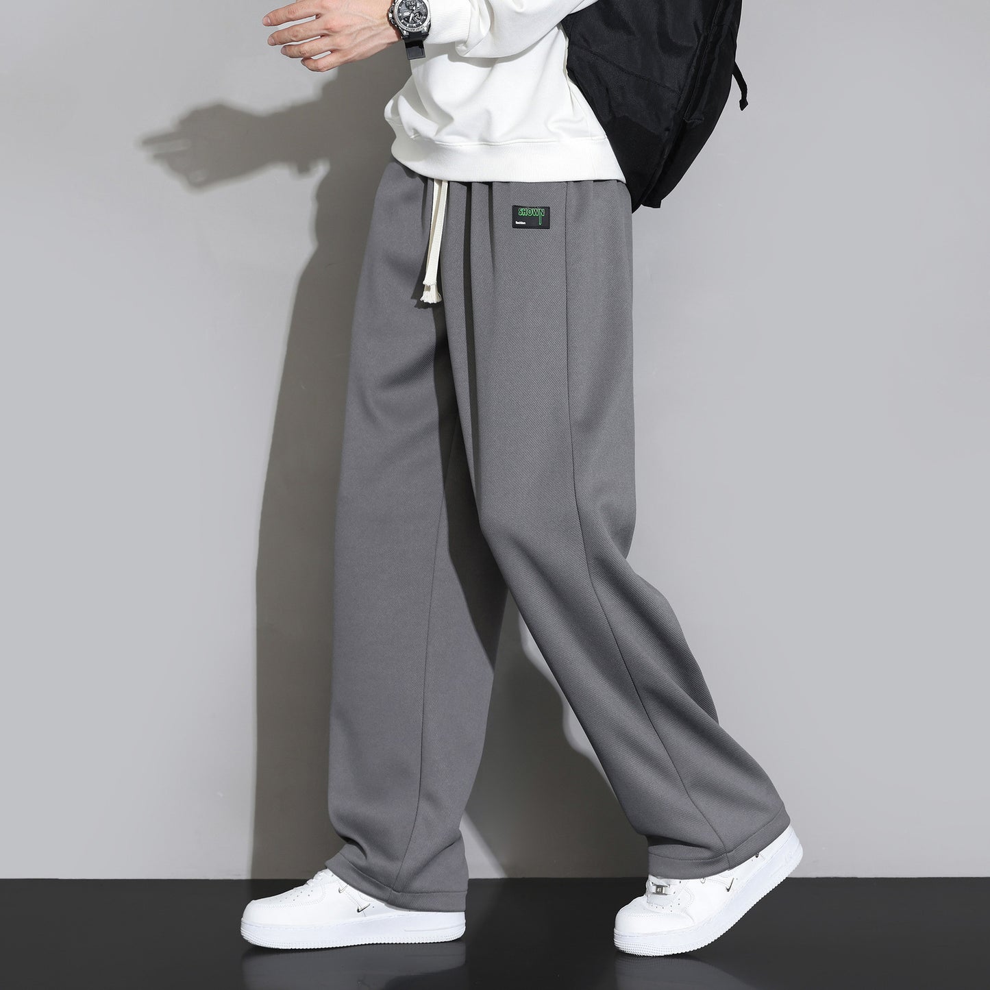 Sweatpants Men's Straight Casual Trousers Loose Wide Leg Sports Pants