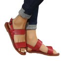 Female Plus Size Buckle Flat Round-toe Sandles