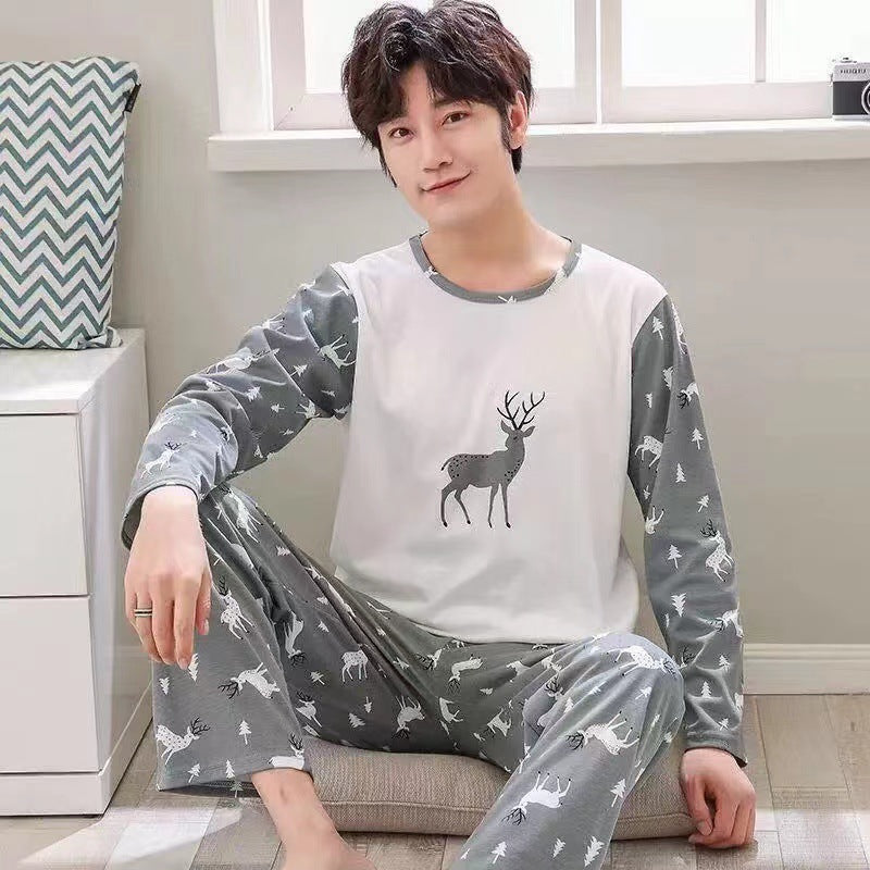 Men's Pajamas, Long Sleeved Spring And Autumn Home Wear