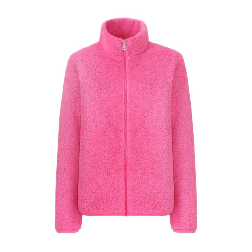 Autumn And Winter Coat Stand-up Collar Double Face Fleece Coral Cashmere Hoodie