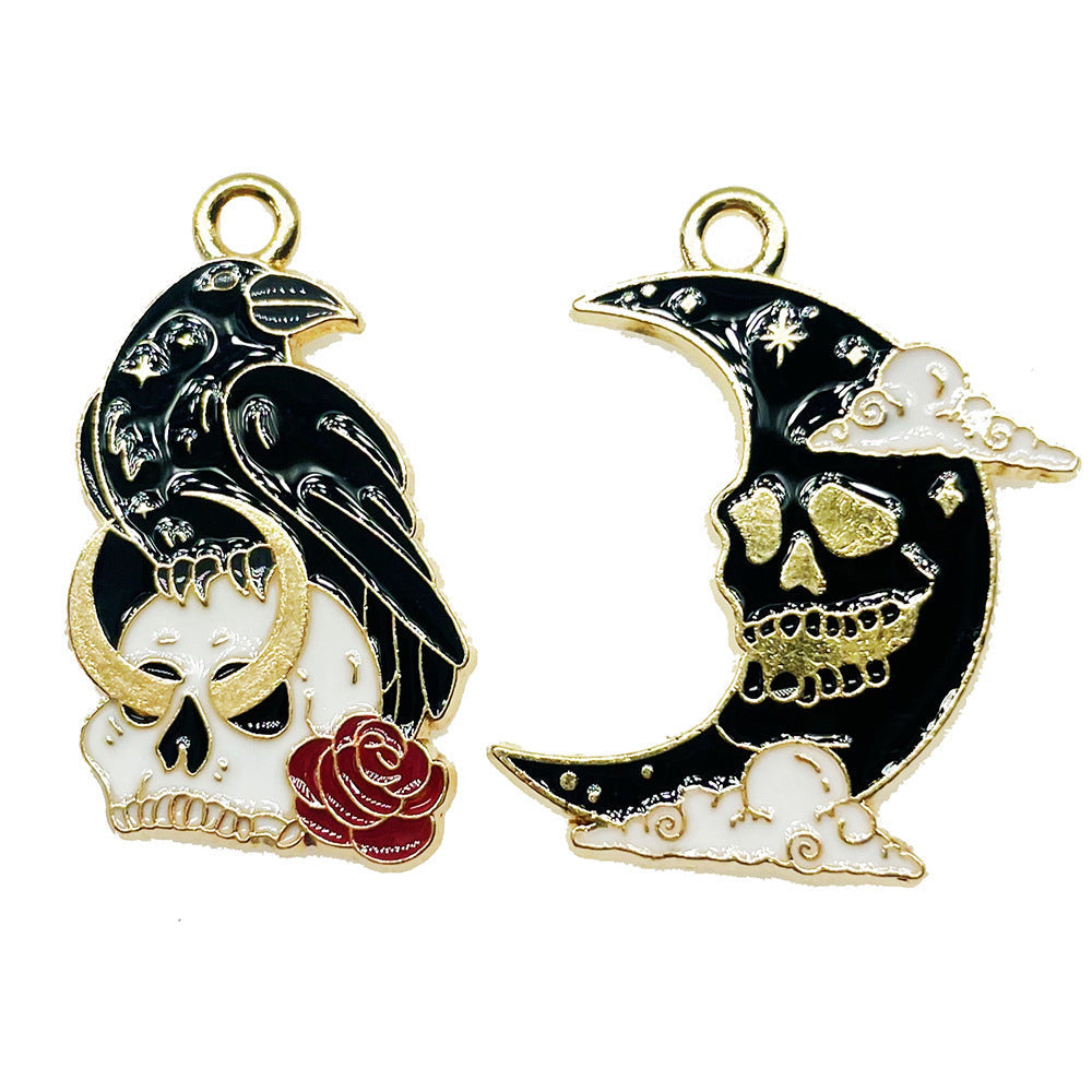 Gothic Style Cartoon Black Crow Pendant