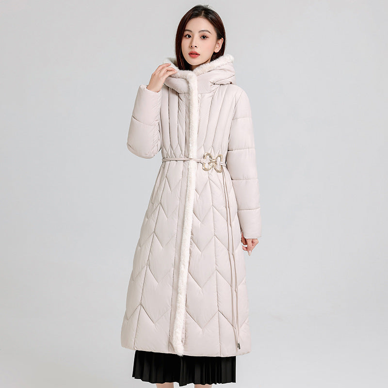 Long Overknee Down Cotton-padded Coat Lightweight Mom Coat