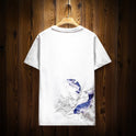 Fashion Carp Embroidery Short-sleeved T-shirt Men