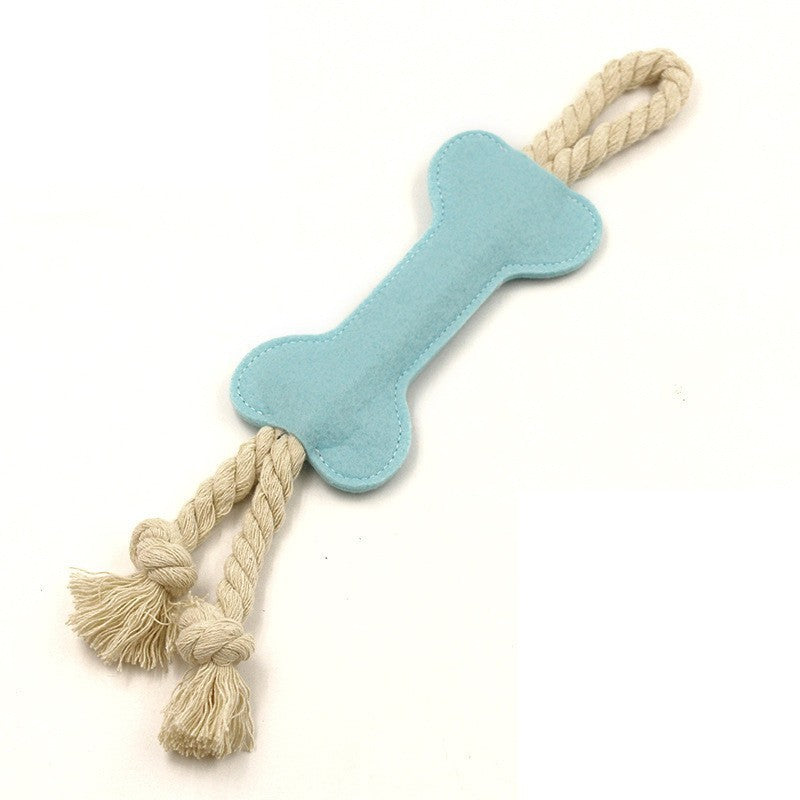 Dog Teeth Grinding Bite Resistant Rope Knot Training Bone Shaped Pet Puzzle Bite Resistant Toy Felt Bone Shaped Dog Toy