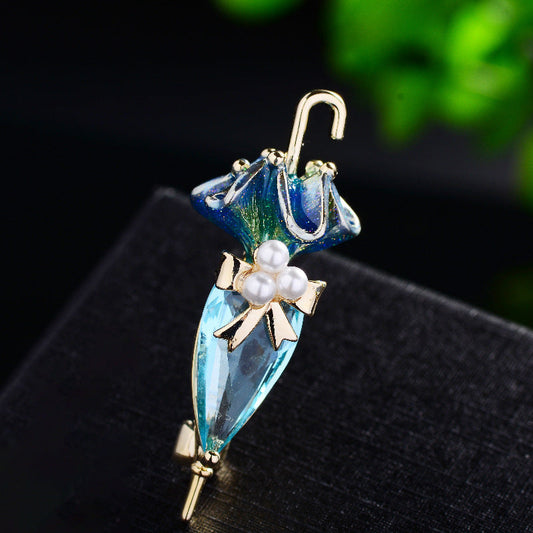 Creative Umbrella Enamel Zircon Clothing Pin Accessories