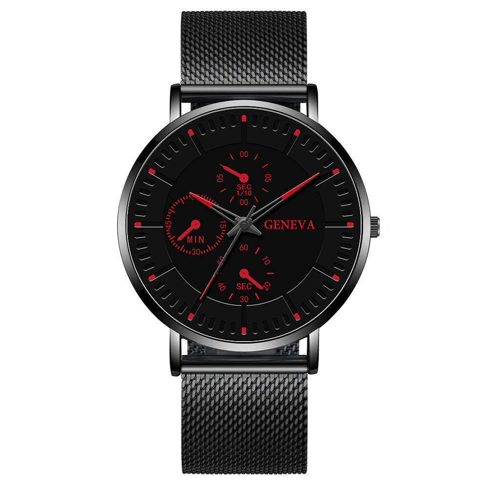 Korean Fashion Watch Men's Mesh Strap Simple