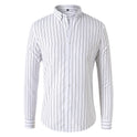 Men's Long-sleeved Slim Casual Striped Shirt