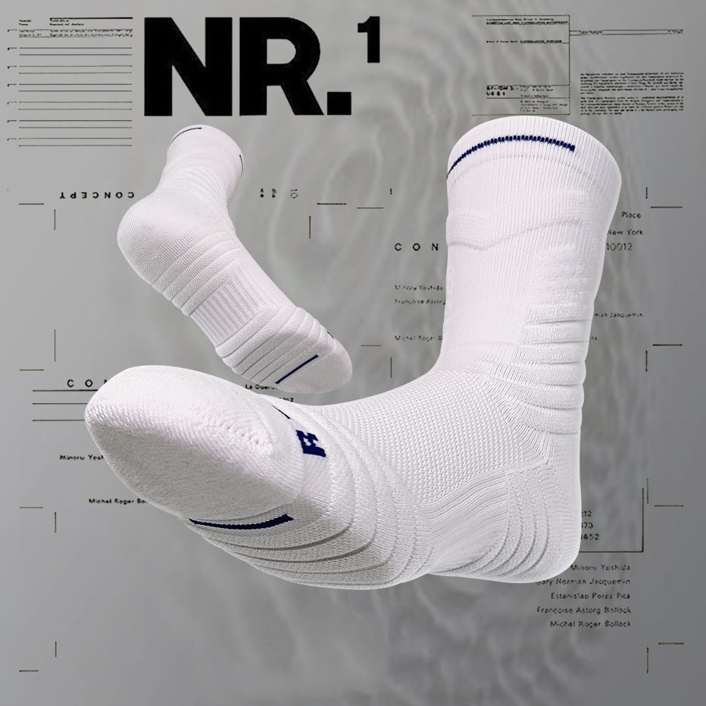 Bullfight Basketball Knee-high White Athletic Socks Long Tube