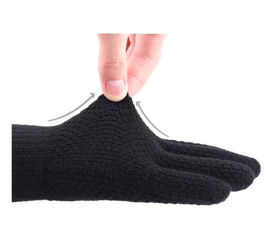 Outdoor Men's Split Finger Knitted Woolen Warm Gloves