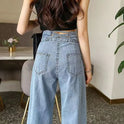 High Waisted Draped Wide Leg Pants With Inset Style