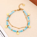 French Color Handmade Exquisite Small Round Slice Bracelet