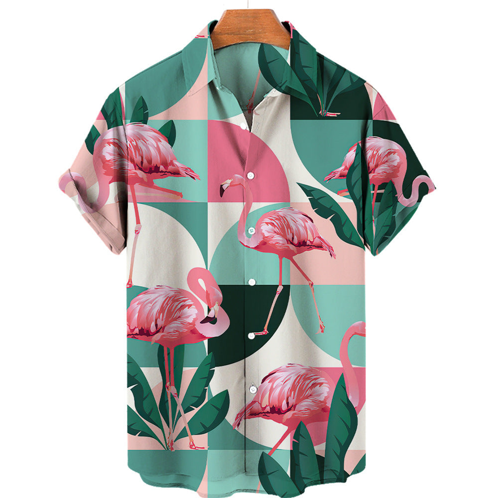 Men's 3D Digital Printing Tropical Forest Animal Hawaiian Shirt