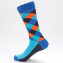 Color Diamond Lattice Men's Mid-calf Length Sock