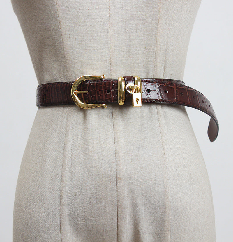 Women's Simple And Versatile Decoration Jeans Strap Genuine Leather Fashion Belt