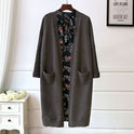 Women's Solid Color Temperament Mid-length Sweater Coat