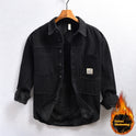 Cotton Men's Plus Velvet Working Wear Casual Shirt Coat