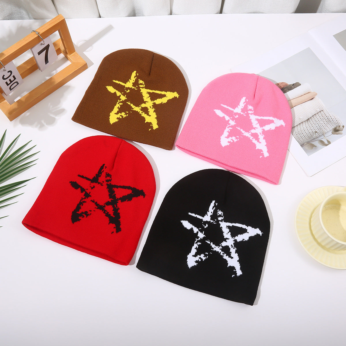 Knitted Hat New Five-pointed Star Woolen Cap