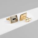 French Fashion Enamel Gold Plated Copper Cufflinks