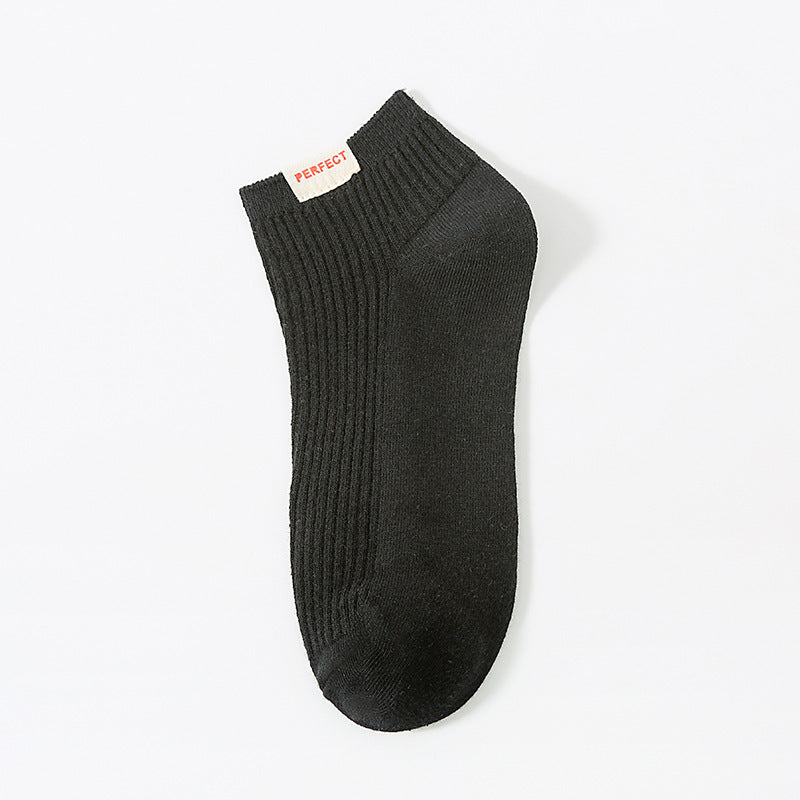 Solid Color Men's Calibration Socks Double Needle Cotton