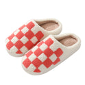 Indoor Home Winter Chessboard Cotton Slippers