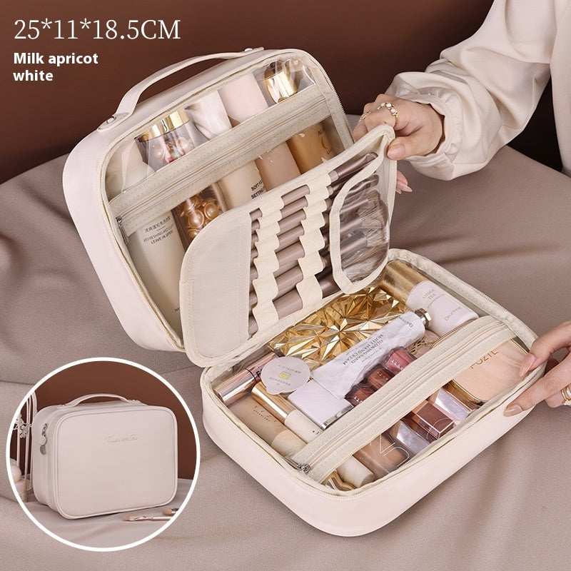 Three-in-one Multifunctional Partition Storage PU Cosmetic Bag