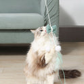 Pet Rocket Cat Teaser With Feathers Bite-resistant Advanced Long Pole Kitten Kitten Toy Inflated Ego Antiboredom Artifact