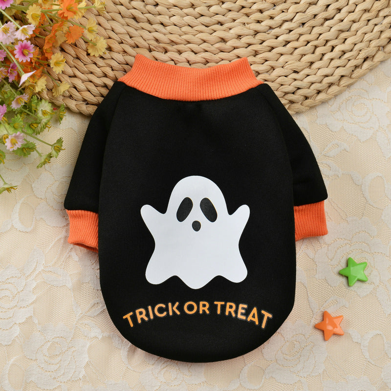 Halloween Pumpkin Skull Pet Teddy Small Dog Autumn Winter Sweater