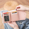 Short Women's Korean-style Tassel Small Wallet Simple Square Women's Coin Purse