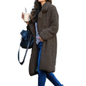 Long sleeve lapel lamb wool coat