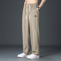 Ice Silk Pants Men's Thin Straight Loose Trousers