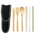 Portable Travel Bamboo Cutlery Cutlery Stainless Steel Straw Chopsticks Cutlery Set